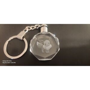 🏷3For$25 Pokemon Eevee Keychain Crystal LED Light Up Keyring Gift